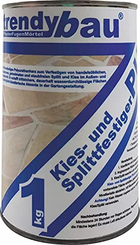 Kies- und Splittfestiger 1K PU UV-beständig 1 kg – 1K Spezialkunstharz-Bindemittel zum Verfestigen von gewaschenen, getrockneten und staubfreien Splitt und Kies im Außenbereich