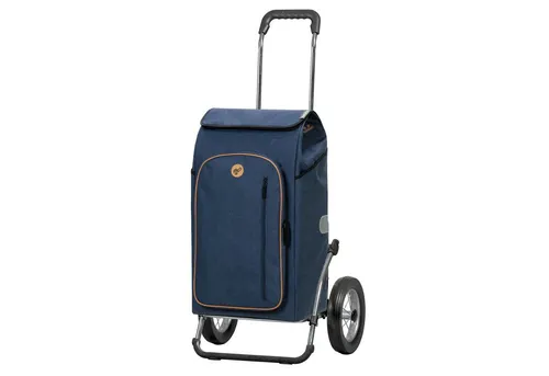 Andersen Einkaufstrolley Royal Shopper Steel Folke blau - Einkaufstrolley mit 15L Thermofach, klappbar und bis 60kg belastbar. Ideal für sichere und bequeme Einkäufe!