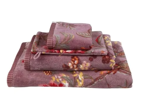 PiP Studio Handtuch Set, 3er Set Secret Garden in lila von Pip Studio
