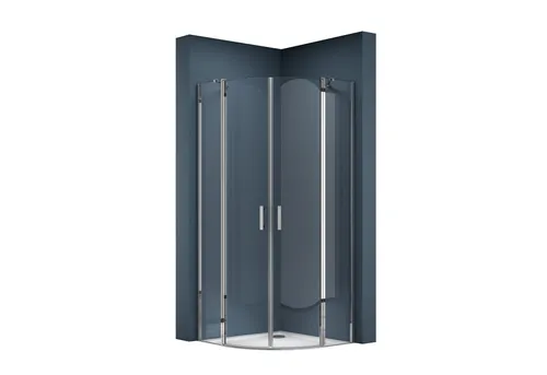 doporro Eckdusche Ravenna52, Viertelkreis 80x80 cm  - Eckdusche aus 6mm ESG-Sicherheitsglas, mit magnetischen Dichtungen für optimale Abdichtung und leichtes Ein- und Aussteigen. Ideal für eine stilvolle Badrenovierung.