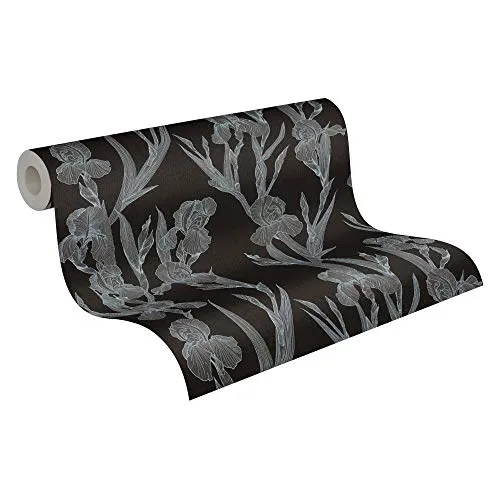 Daniel Hechter Vliestapete Blumentapete floral 10,05 m x 0,53 m schwarz grau weiß 375262 37526-2