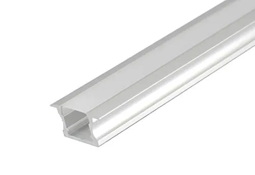 Meter Unterputz LED Aluprofile Alu Schiene Leste Profil für LED Strip Profil mit Milchglas Abdeckung 2