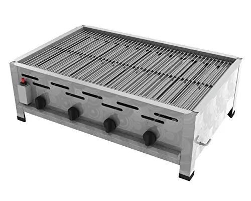 ChattenGlut Professional Gastrobräter 4-flammig - Grillöfen aus hochwertigem Edelstahl, ideal für den gewerblichen Gebrauch mit 14,7 kW Leistung und 20% geringerem Gasverbrauch für effizientes Grillen.