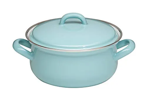 Riess Kasserolle Induktion 16 cm - Emaille Kochtopf mit Deckel - Koch- & Suppentöpfe, kratzfester und spülmaschinenfester Topf aus CO2-neutraler Produktion in Österreich, ideal für energiesparendes Kochen auf allen Herdarten.