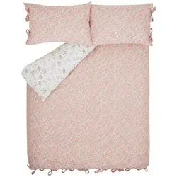 Laura Ashley Loveston Bettwäsche, Rosa, 200x200 cm - Eleganter Bettbezug in Rosa mit floralem Design, aus 100% Baumwollsatin für ein angenehmes Schlaferlebnis. Pflegeleicht und nachhaltig produziert mit Oeko-Tex Made in Green-Label. Inklusive zwei Kissenbezügen.