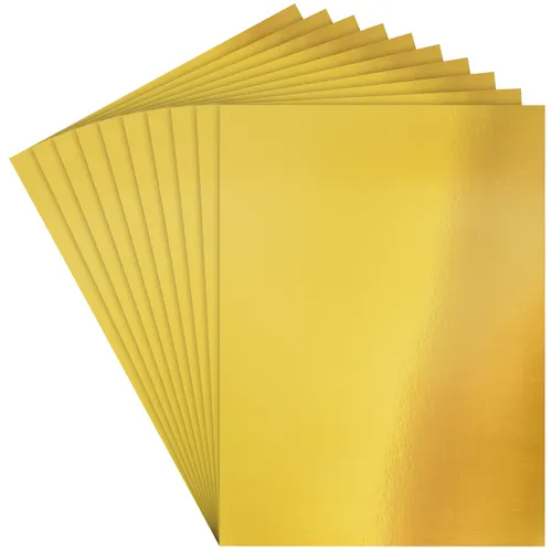Glänzendes Papier Gold (50er Pack) - 28 x 21cm 120gsm Premium Kartonpapier A4 -