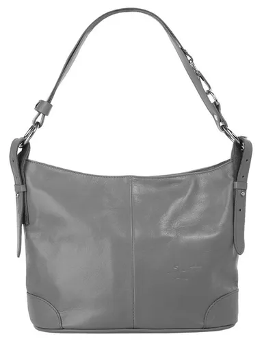 Samantha Look Umhängetasche Damen 017786 grau - Elegante Umhängetasche aus 100% italienischem Rindleder, mit viel Platz und verstellbarem Schultergurt – ideal für stilbewusste Damen!