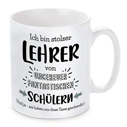 Herzbotschaft Tasse mit Motiv Modell: Ich Bin stolzer Lehrer