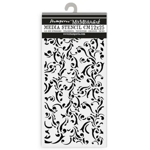 Stamperia - Thick Stencils for Scrapbooks, Albums, Cards, Bullet Journals, and More, Texture, Flexible Material, Easy to Clean, Perfect for Hobbies, Crafts, and Gifting (Gear up for Christmas)