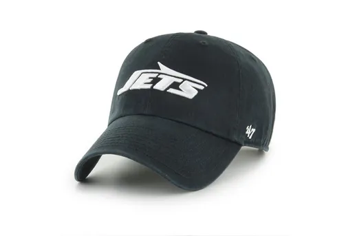 '47 Brand NFL Cap New York Jets - CLEAN UP Black - Baseball Cap für NFL-Fans, mit verstellbarem Strapback-Verschluss und hochwertiger New York Jets Stickerei, ideal für jeden Anlass.