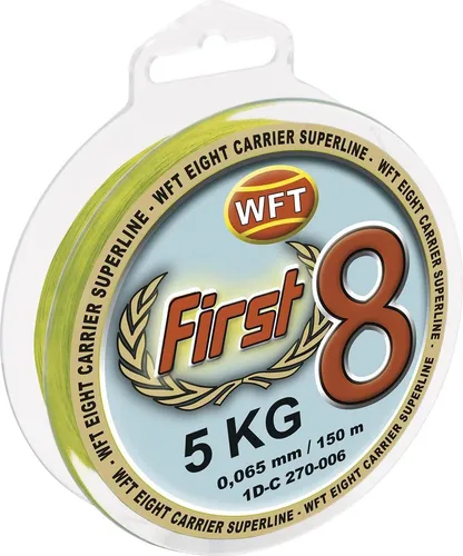 WFT First 8 Mint 150m 8kg 0,08 - Premium Angelschnur - Angelschnüre mit 8-fach geflochtener Struktur, extrem geschmeidig und knotenfest. Ideal für präzises Werfen mit leichtesten Ködern und hervorragender Sichtbarkeit.
