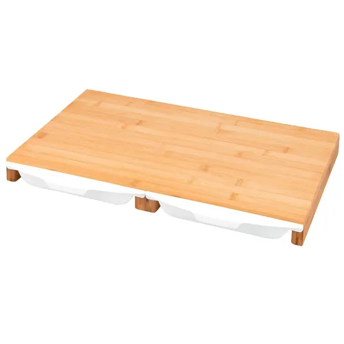 bremermann Schneidebrett mit 2 Auffangschalen / aus Bambus // ca. 49,5 x 28,5 cm