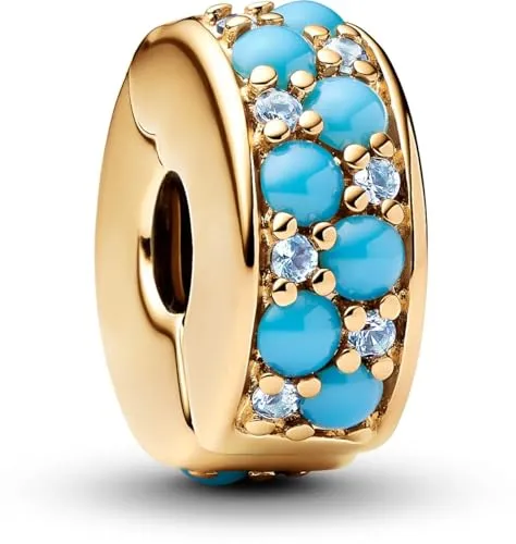 Pandora Moments Aquablaues Clip-Charm in türkis von Pandora
