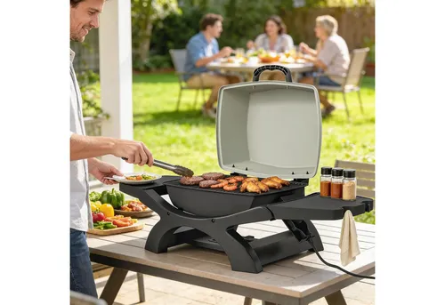 Tischgrill Elektrisch 2300W – Tragbarer BBQ Grill mit Integriertem Thermometer