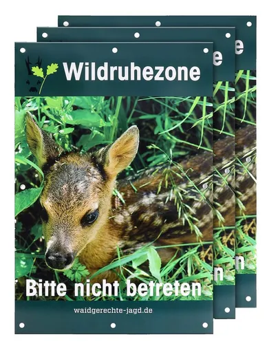 Produktbild Waidgerechte Jagd Warnschild Wildruhezone – 3er-Pack