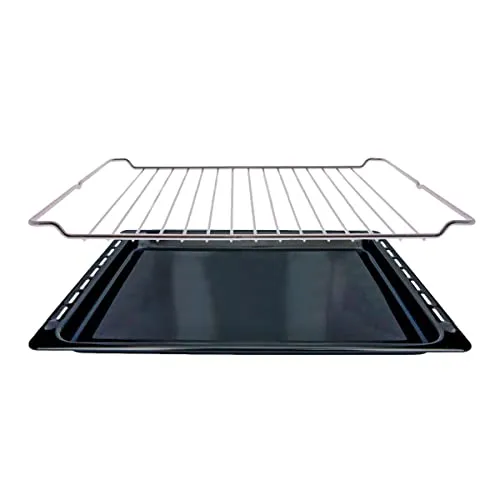 Recamania Grillrost & Backblech Set 370x460 mm kompatibel mit Teka Backöfen | 2-teiliges Set aus emailliertem Backblech & Metallgrill | Ersatz für Standard-Ofenmodelle