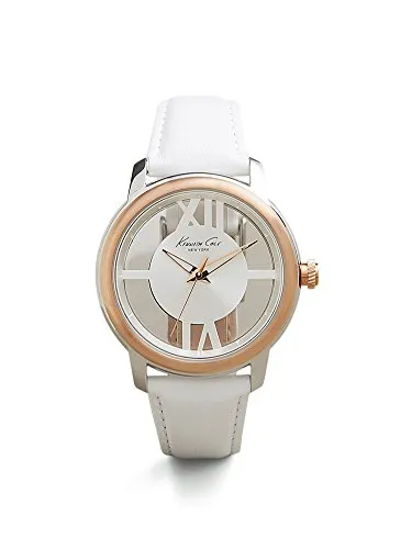Kenneth Cole New York Damen-10024374 Transparenz Analog Display Japanisches Quarz-Weiß Armbanduhr