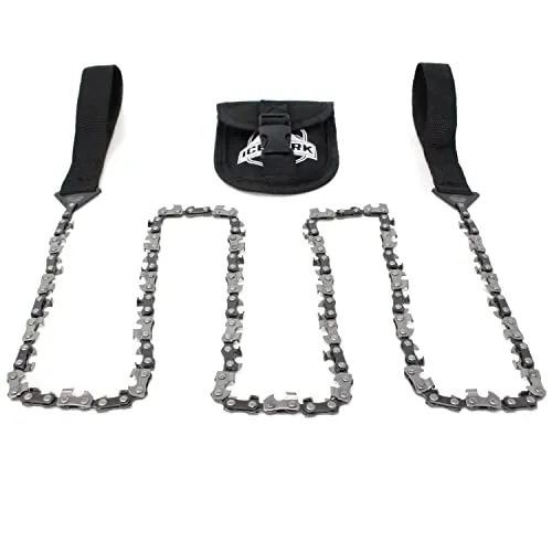 Iceberk Hand-Kettensäge Carbonstahl - Rostfreie Klappsäge für Äste & Bäume - Vielseitige Handkettensäge für Camping, Gartenarbeit und Outdoor-Abenteuer. Mit 63 scharfen Zähnen schneidet sie mühelos durch Holz und Kunststoff. Inklusive Gürteltasche für sicheren Transport.