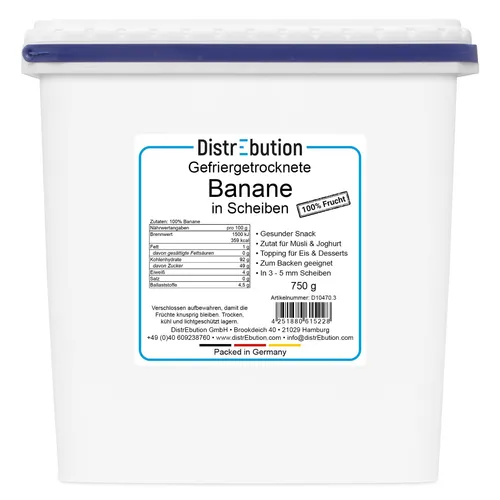 Bananen Gefriergetrocknet | 750g in Scheiben | 100% Natürlich, Ohne Zusätze