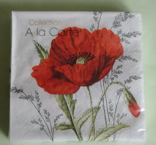 Servietten Klatschmohn 1 Packung OVP Motivservietten Blumen Mohn poppy 1/4 20