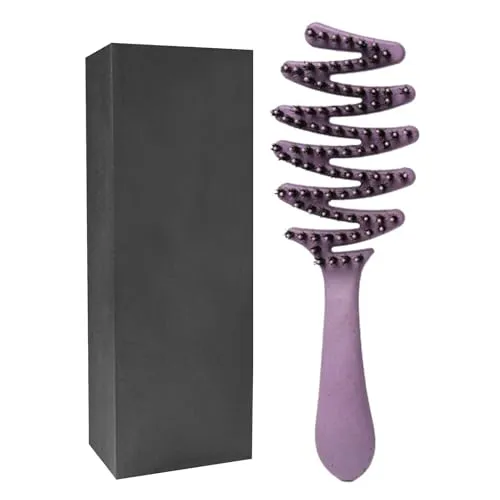 AURIVEE Bio Haarbürste mit Wildschweinborsten, Antistatik-Bürste gegen Knoten mit Ventilationslöchern, Volumenspender für feines, dickes, lockiges Haar (Nass/Trocken, Für Frauen Männer)