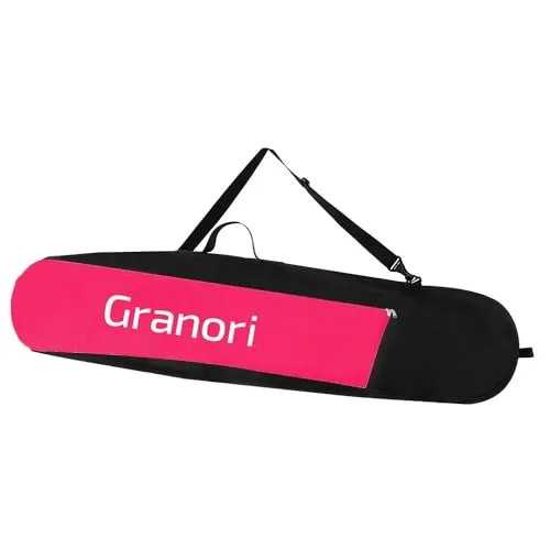 Granori Snowboardtasche | Snowboardrucksack 2-in-1 Tasche für Snowboard mit Bindung bis 150 cm – Boardbag mit zusätzlichem Platz für Skihelm und Skischuhe (Neonrot-Schwarz, 150 cm)