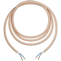ledscom.de Textilkabel, 3 m, roségold , 2 x 0,75 mm2, H03VV-F Textilummantelung