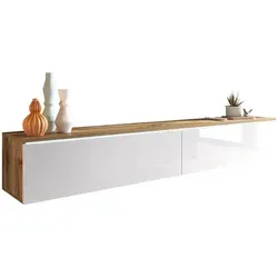 Das Moderne Lowboard 180 cm - Wotan Eiche, vielseitig als Hänge- oder Bodenelement, mit LED-Option und einfacher Montage