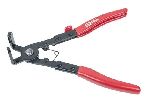 KS Tools 115.1182 Schlauchklemmenzange, abgewinkelt - Zangen für präzises Arbeiten, ideal für schwer zugängliche Stellen dank abgewinkeltem Design und langlebiger Bauweise aus legiertem Stahl.