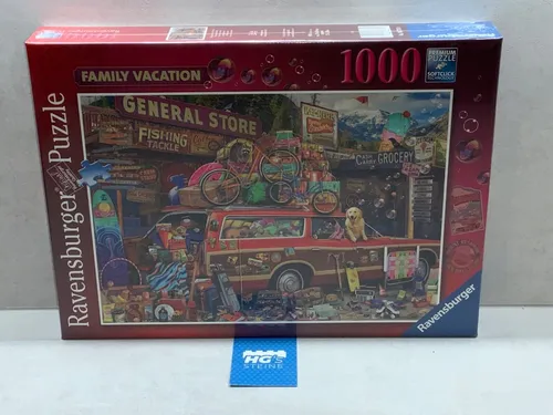 Ravensburger Puzzle 2D 1000 Teile - Rodzinne wakacje, nostalgisches Design für unvergessliche Urlaubsmomente und ideal für die ganze Familie