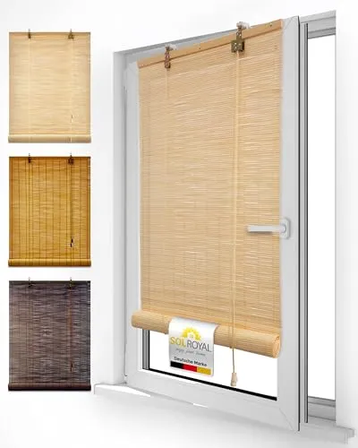 Sol Royal Bambusrollo ohne Bohren 80 cm – Raffrollo mit Klemmfix und Kindersicherung - Praktisches Bambusrollo zur einfachen Montage ohne Bohren. Bietet Sichtschutz und sanftes Licht, ideal für Wohnräume. Mit integrierter Kindersicherung für mehr Sicherheit in Ihrem Zuhause.