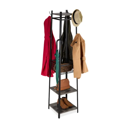 Standgarderobe Kleiderständer in schwarz von Relaxdays