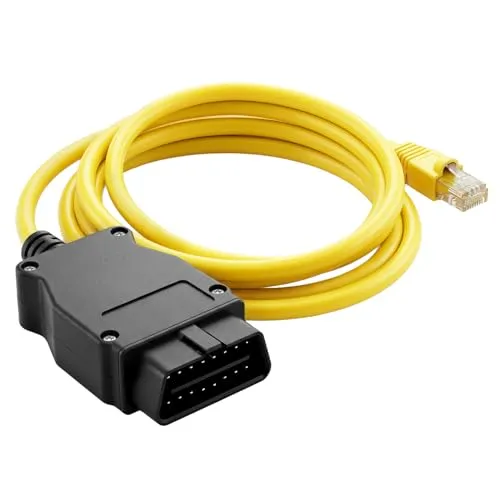 QWORK® Ethernet OBD2 RJ45 Kabel, ENET OBDII Kabel Adapter, Kompatibel mit BMW ESYS, Bootmod3, F-Serie, ISTA