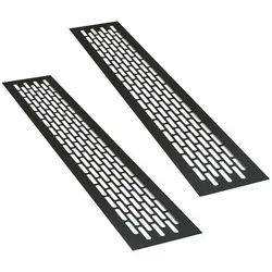 sossai® Lüftungsgitter Aluminium Belüftungsgitter Türgitter in Schwarz (2 St) schwarz 8 cm x 48 cm