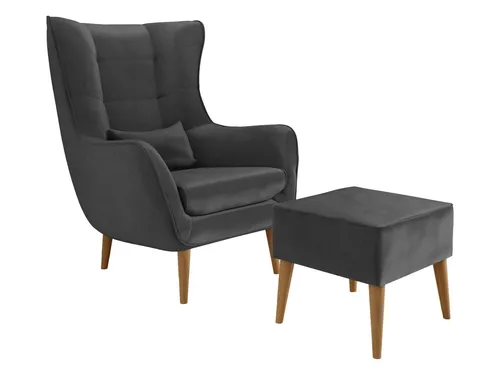 MIRJAN24 Sessel Estjano mit Fußbank (2er-Set) - Eleganter Sessel Estjano mit Fußbank, gefertigt aus hochwertigen Materialien. Die Buchenholzfüße sorgen für Stabilität. Ideal für gemütliche Stunden im Wohnbereich.
