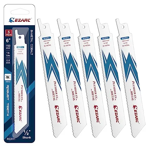 EZARC Säbelsägeblätter R622PM Metall Schneiden 150mm 14TPI （5 Stück）