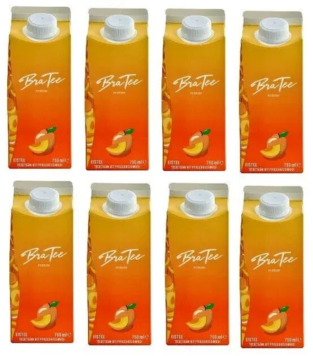 Bratee Pfirsich Teegetränk mit Pfirsichgeschmack a 750ml 8 x