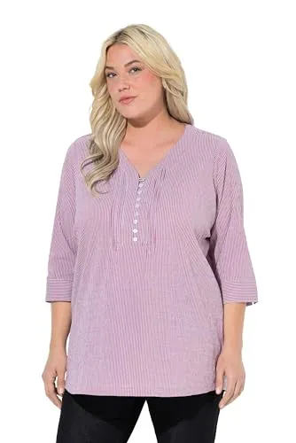 Ulla Popken Damen Bubble-Tunika in magnolienrot, 3/4-Arm von Ulla Popken