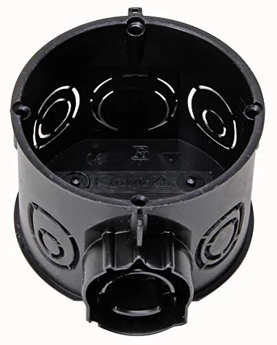 Kopp Schalterdose Unterputz, Durchmesser 60 mm, Geräteschraubenabstand 60 mm, Dosen-Innentiefe 45 mm, 1 Stück, schwarz, 340100000