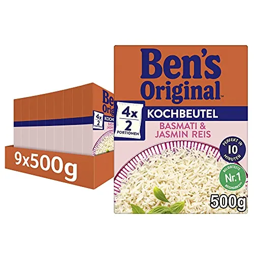 BEN'S ORIGINAL™ Kochbeutel Basmati & Jasminreis 9x500g