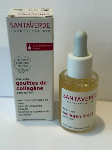 SantaVerde Aloe Vera Collagen Drops 30 ml - Feuchtigkeitsspendende Tagespflege, fördert die Hautelastizität und sorgt für ein strahlendes Aussehen
