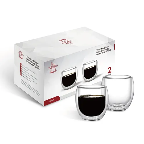 Doppelwandige Kaffeegläser Teegläser 2x Thermogläser Doppelwandig Thermoglas Set