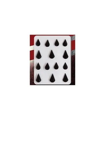 Rubie´s Theaterschminke Glitzertränen fürs Gesicht schwarz, Selbstklebende Strasssteine in Tränenform