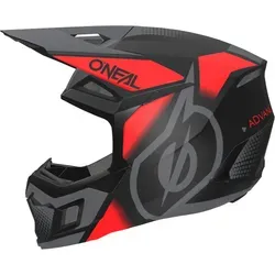 ONeal 3SRS Vision Motocrosshelm - Matt Schwarz/Rot/Grau - M - Motorradhelm mit innovativer IPX® ACells Technologie für maximalen Aufprallschutz. Leicht, komfortabel und mit hervorragender Belüftung – ideal für Racing-Action!