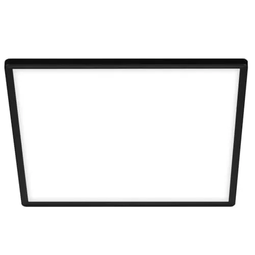 BRILONER SLIM LED Panel - Ultraflaches Design in Schwarz - Lampen mit indirekter Hintergrundbeleuchtung für eine gemütliche Atmosphäre, energiesparend mit 2400 Lumen und 18 Watt Leistung, ideal für Wohn- und Esszimmer.