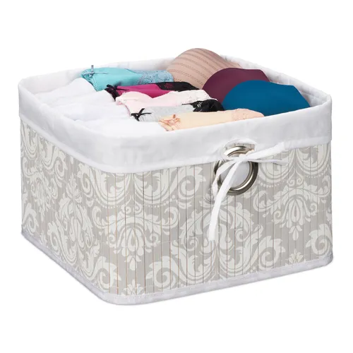 Aufbewahrungskorb Regalkorb Bambus Dekokorb Badkorb Bambuskorb Blumen Faltkorb