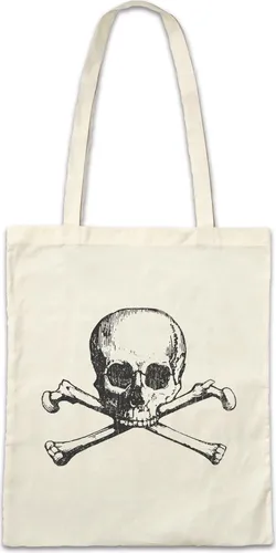 Urban Backwoods Skull & Crossbones II, Stofftasche, Farbe: Beige