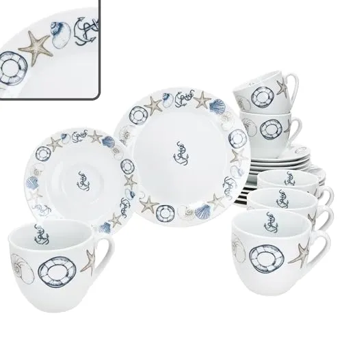 MamboCat Kaffeeservice Neptun 18tlg in weiß von MamboCat