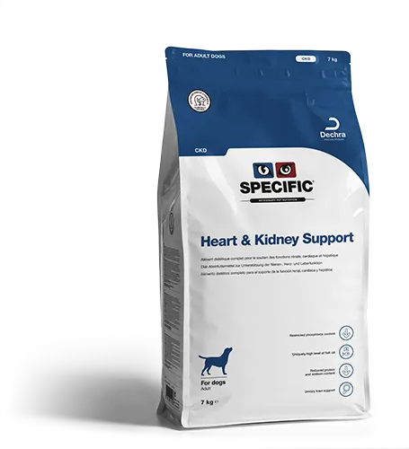 Specific Heart & Kidney Support CKD 7 kg - Trockenfutter für Hunde - Hundefutter für Nieren- und Herzgesundheit: Reduzierter Phosphor- und Proteingehalt, unterstützt die Herzfunktion mit L-Carnitin und Taurin, beugt Harnsteinen vor und ist reich an Omega-3 für einen gesunden Blutdruck.