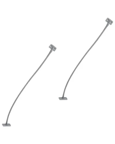 Gedotec Klappen-Halterung Kunststoff silber | H3951 | 2 Stück Klappenhalter-Scharnier | 200 mm | Klappscharnier modern | Klappen-Seil für Schranktüren und Bar-Fächer | Klappen-Stütze klappbar